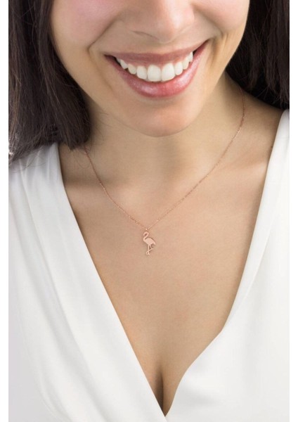 925 Ayar Gümüş Flamingo Kolye