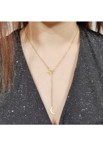 925 Ayar Gümüş Iç Içe Ay Yıldız Kolye fiyatları