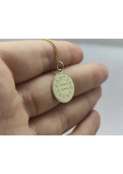 925 Ayar Gümüş Burç Haritası Kova Burcu Kolye modelleri