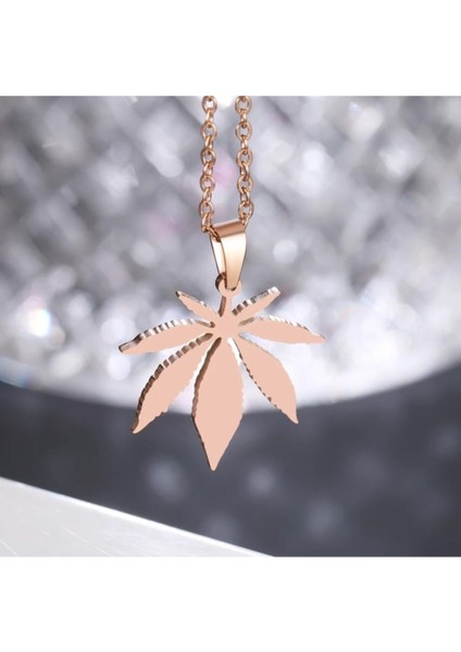 925 Ayar Gümüş Akçaagaç Yaprak Kolye