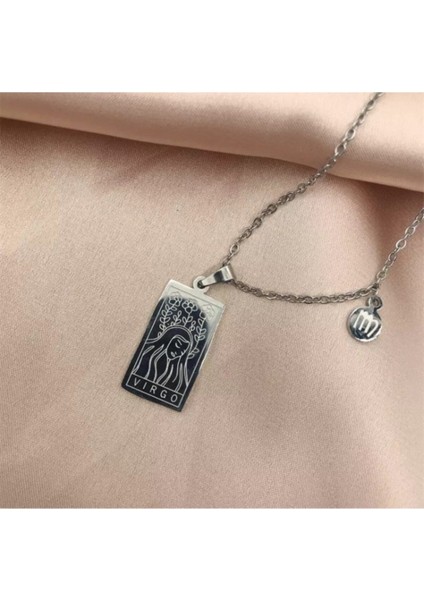 925 Ayar Gümüş Başak Burcu Tarot Kolye