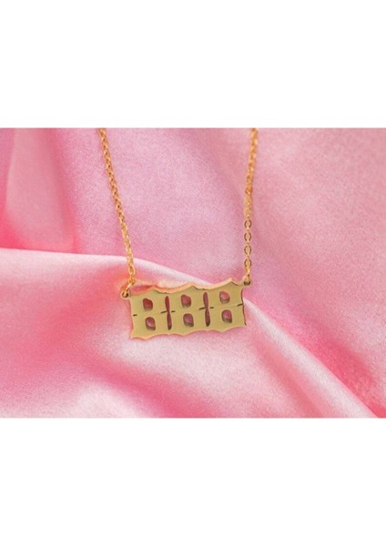 Altın Kaplama Melek Sayısı 888 Gümüş Kolye