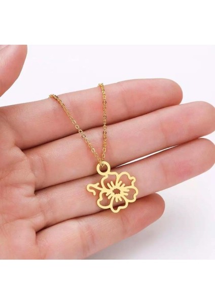 925 Ayar Gümüş Amber Çiçeği Kolye