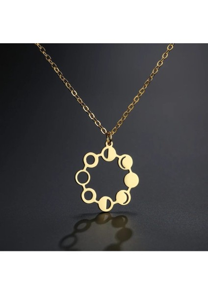 925 Ayar Gümüş Halka Ayın Evreleri Kolye fiyatları