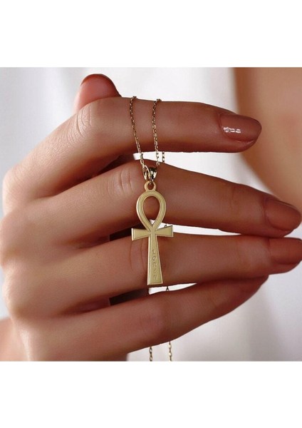 925 Ayar Gümüş Isimli Ankh Kolye