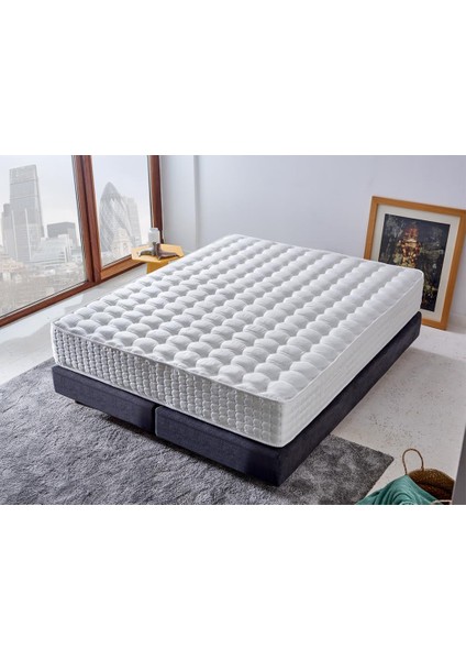 Niron London Yatak 80x200 cm Tek Kişilik Paket Yaylı Alev Kral Dairesi Yatağı