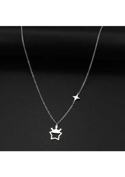 925 Ayar Gümüş Taç Yıldız Kolye