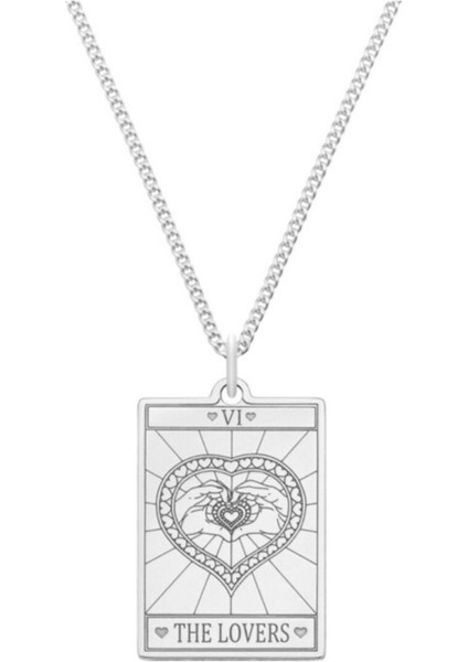 925 Ayar Gümüş The Lovers Tarot Kolye