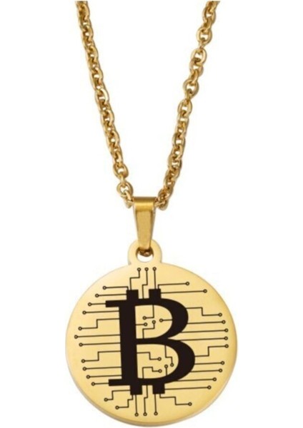 925 Ayar Gümüş Bitcoin ''kripto Para Gümüş Kolye