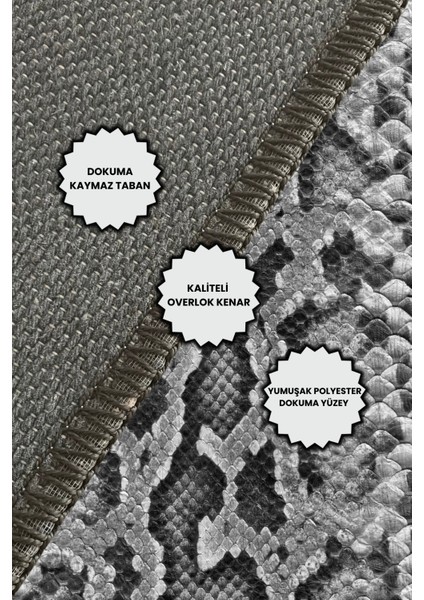 Yılan Derisi Görünümlü Halı Dijital Baskılı Halı Dokuma Tabanlı Kaymaz Halı Salon Halısı