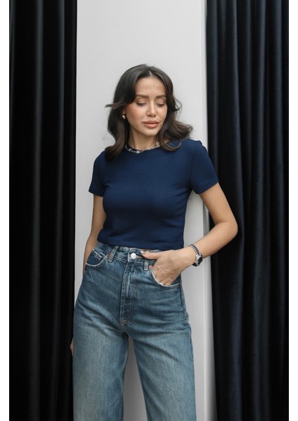 Lacivert Lotz Basic Crop modelleri