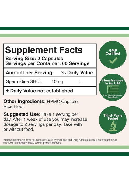 Spermidine 120 Caps fiyatları
