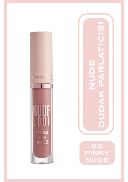 Nude Look Natural Shine Lipgloss No:02 Pinky Nude - Dudak Parlatıcısı - 8691190967413