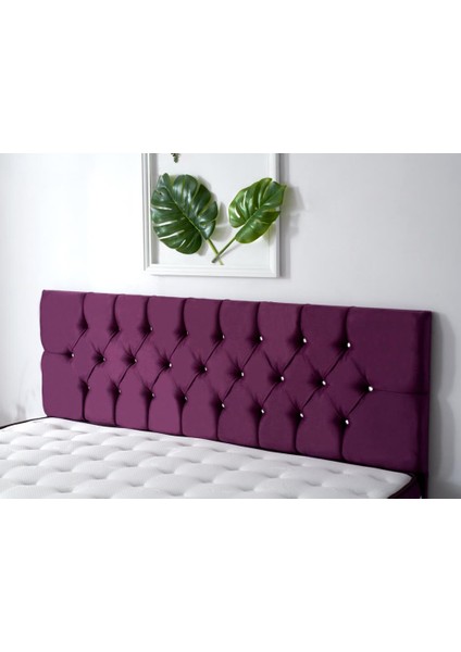 Niron Violet Yatak Seti 140x190 cm Çift Kişilik Yatak Baza Başlık Takımı - Orta Sert Yatak Mor Baza ve Başlığı