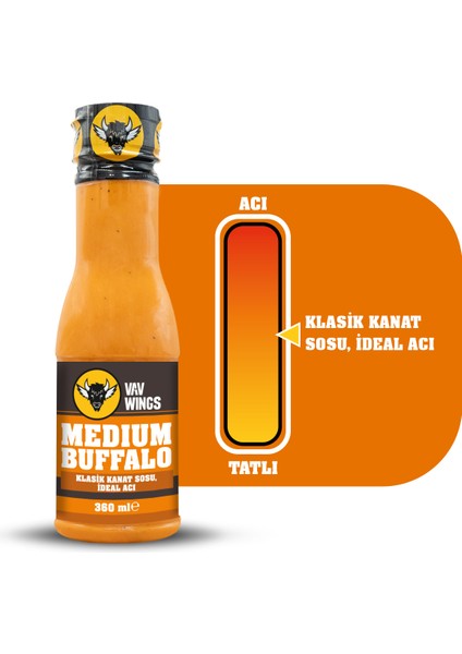 Medium Buffalo + Hickory Smoked Bbq + Parmesan Garlic Sos 360 ml