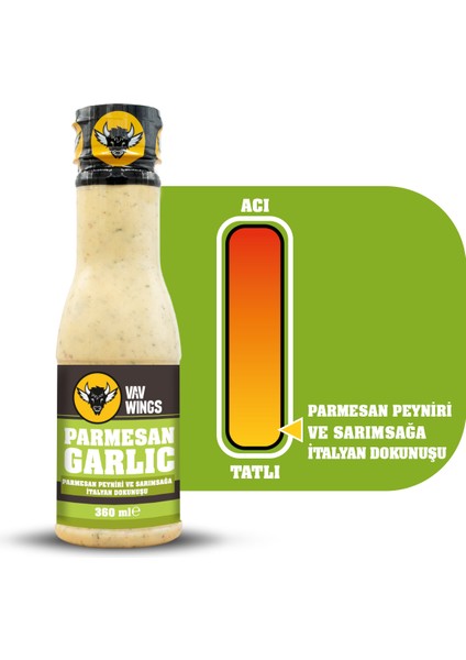 Medium Buffalo + Hickory Smoked Bbq + Parmesan Garlic Sos 360 ml