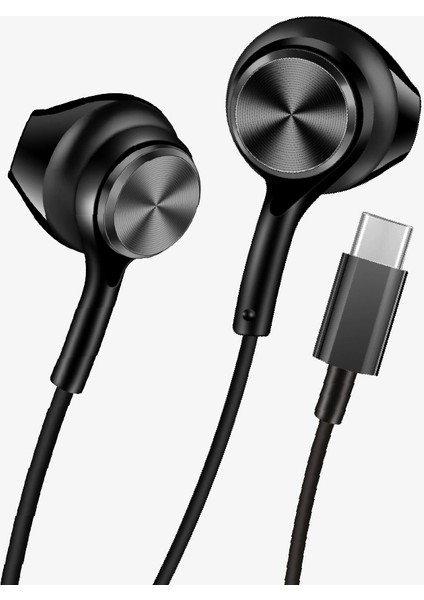H75 Earphone Yüksek Bas Mikrofonlu Tip-C Kulak Içi Kablolu Kulaklık