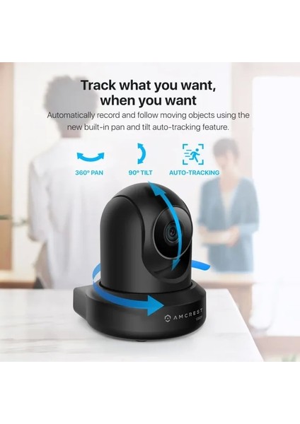 Prohd 1080P Wifi 2mp 30FPS Güvenlik Kamerası Siyah
