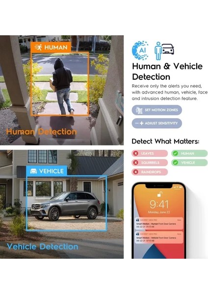 Ultrahd 4K (8mp) Ip Poe Aı 30FPS Kamera Beyaz modelleri