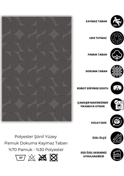 Yarım Daire Geometrik Desenli Hali Dekoratif Halı Oturma Odası Halısı fırsatları
