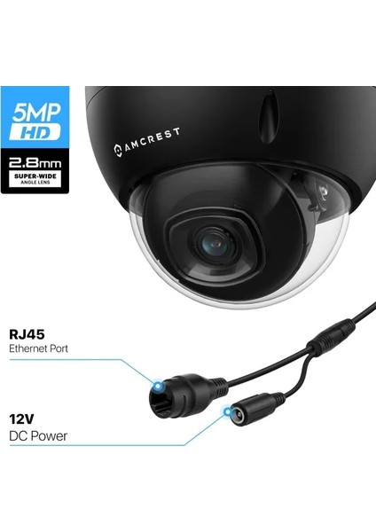 5mp Poe Kamera Siyah