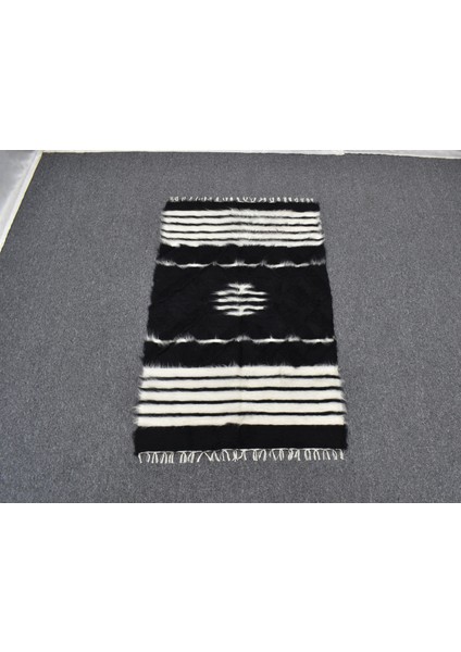 Yeni El Dokuma Eşsiz Tiftik Yün Siirt Battaniyesi Kilim 5762