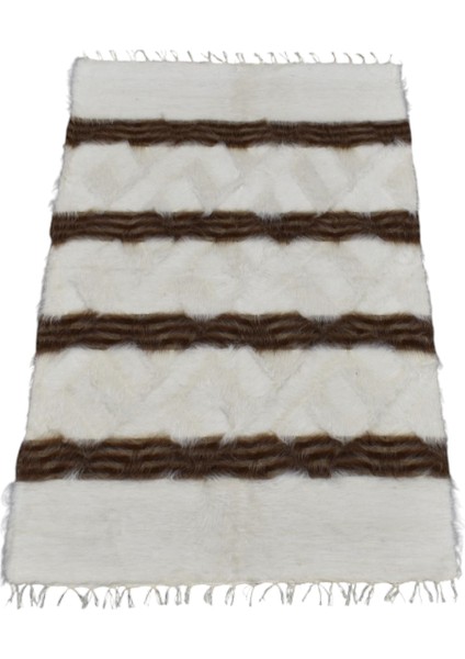 Yeni El Dokuma Eşsiz Tiftik Yün Siirt Battaniyesi Kilim 5761