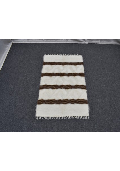 Yeni El Dokuma Eşsiz Tiftik Yün Siirt Battaniyesi Kilim 5761