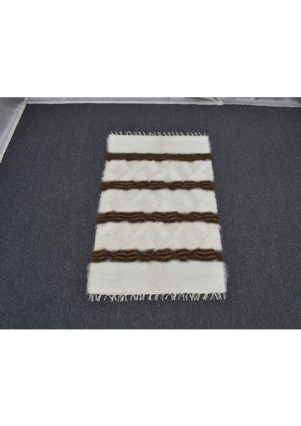 Yeni El Dokuma Eşsiz Tiftik Yün Siirt Battaniyesi Kilim 5761