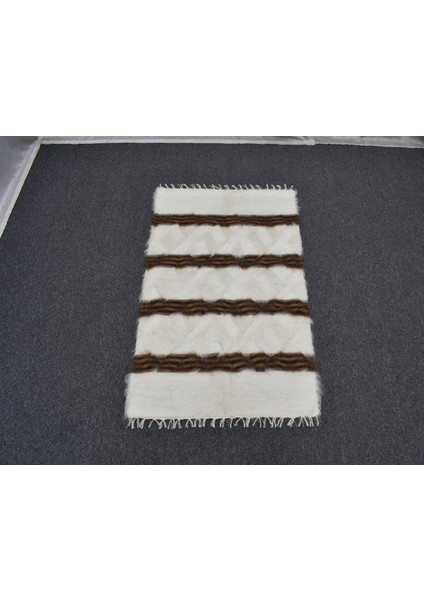 Yeni El Dokuma Eşsiz Tiftik Yün Siirt Battaniyesi Kilim 5761