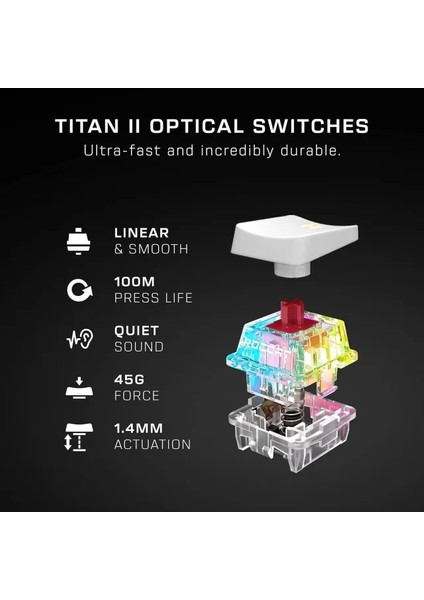 Pro Tenkeyless Lineer Optik Titan Switch Pc Oyun Klavyesi Beyaz Vulcan Iı Mini indirimleri