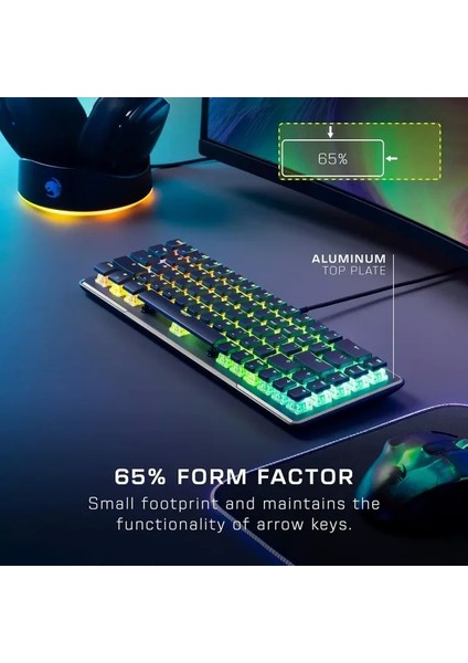 Pro Tenkeyless Lineer Optik Titan Switch Pc Oyun Klavyesi Siyah Vulcan Iı Mini fırsatları