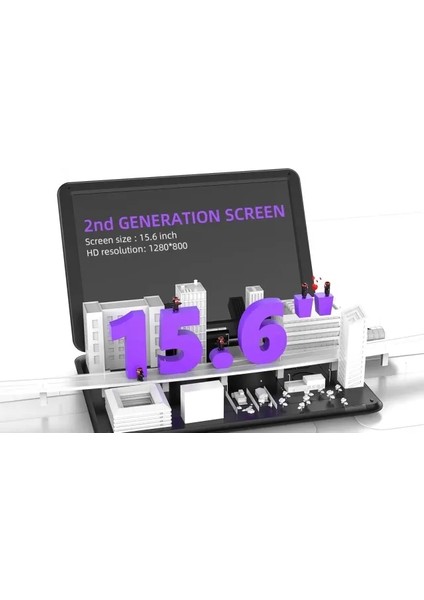 Boıfun Taşınabilir DVD Oynatıcı 15.6" Geniş Hd Ekran Siyah