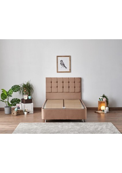 Niron Latte 120x200 cm Tek Kişilik Yatak Baza Başlık Seti - Sert Yatak, Kumaş Baza ve Başlık Takımı fiyatları