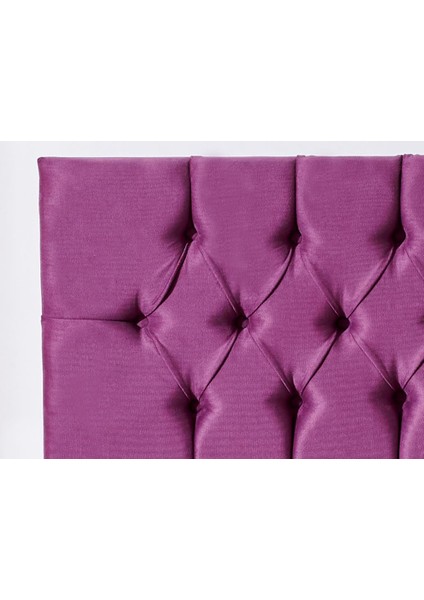 Niron Purple Baza ve Başlık Seti - 80x180 cm Tek Kişilik Sandıklı Mor Kumaş Baza ve Başlığı