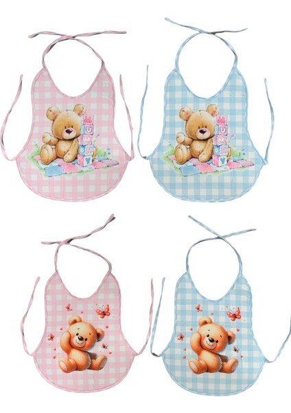 Mantar Ayı Desenli Armut Önlük 4 Adet