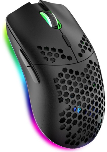Kablosuz Oyuncu Mouse 2.4g Süper Hafif Petek Kabuju Ergonomik Rgb Fare