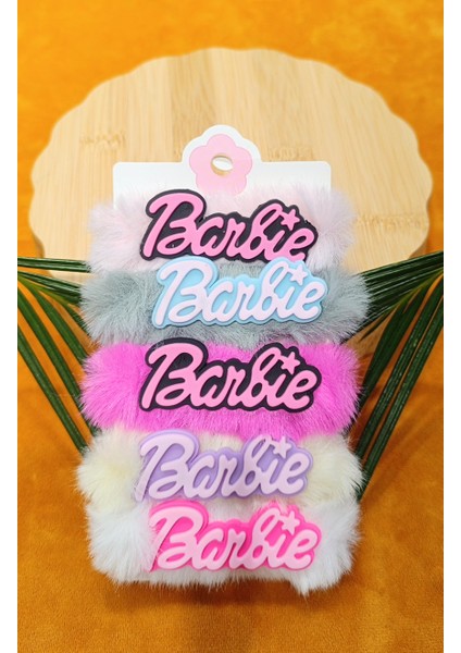 Lüks Barbie Figürlü Renkli Lastik Toka