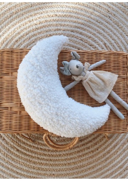 Teddy Moon Yastık Naturel Beyaz