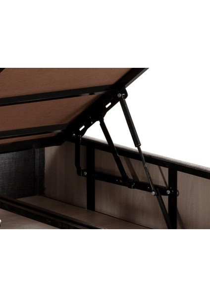 Niron Silver Baza ve Başlık Seti 100x200 cm Tek Kişilik Kaydırmaz Kumaşlı Gri Keten Baza ve Başlığı