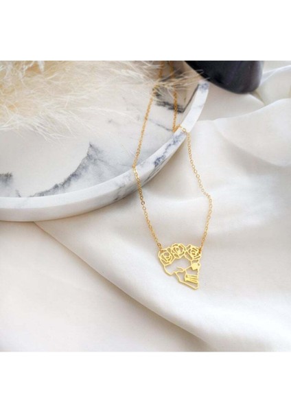 925 Ayar Gümüş Gül Kafatası Kolye