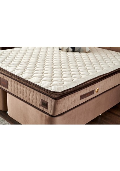 W. Cotton 140x190 cm Çift Kişilik Pedli Yatak Baza Başlık Takımı - Kumaş Baza, Başlık ve Yatak Seti