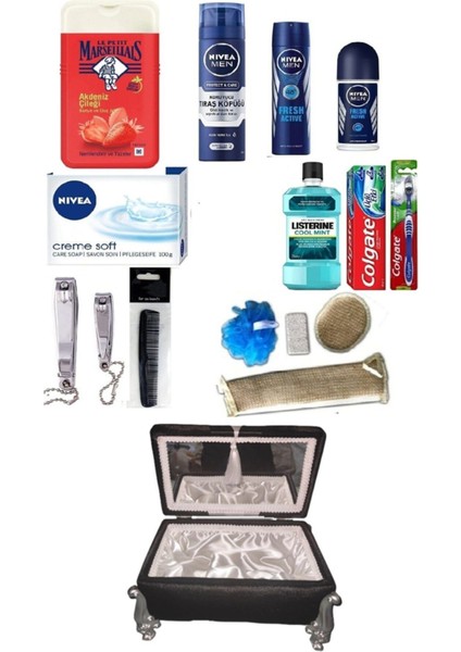 Damat Çeyiz Bohça Aynalı Ayaklı Set - Full Lüks Set