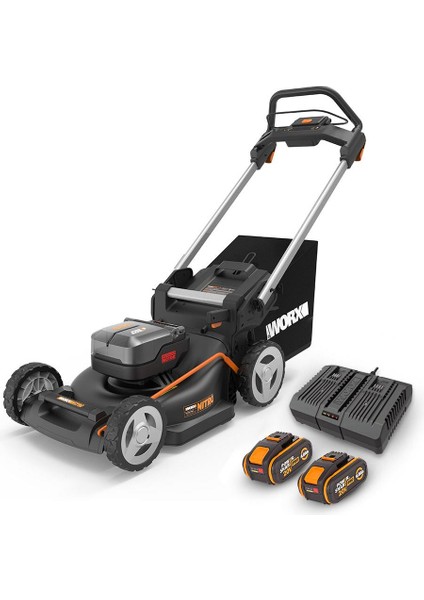 WG748E 40VOLT 4.0AH. Li-Ion 46 cm Profesyonel Kömürsüz Şarjlı Çim Biçme