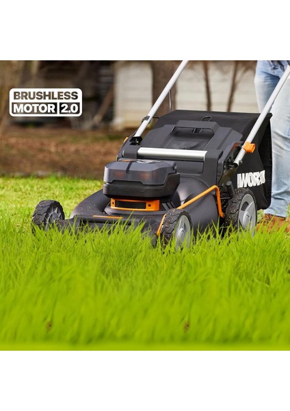 WG748E 40VOLT 4.0AH. Li-Ion 46 cm Profesyonel Kömürsüz Şarjlı Çim Biçme