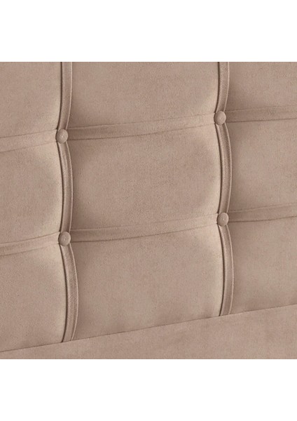 Niron Ela Baza ve Başlık Seti 180x200 cm Çift Kişilik Sütlü Kahve Kumaş Baza ve Başlığı Soho Kumaş