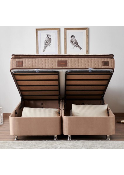 Niron Rama Baza ve Başlık Seti 150x200 cm Çift Kişilik Sütlü Kahve Kumaş Baza ve Başlığı Soho Kumaş fiyatları