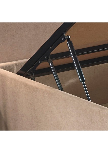 Niron Rama Baza ve Başlık Seti 150x200 cm Çift Kişilik Sütlü Kahve Kumaş Baza ve Başlığı Soho Kumaş