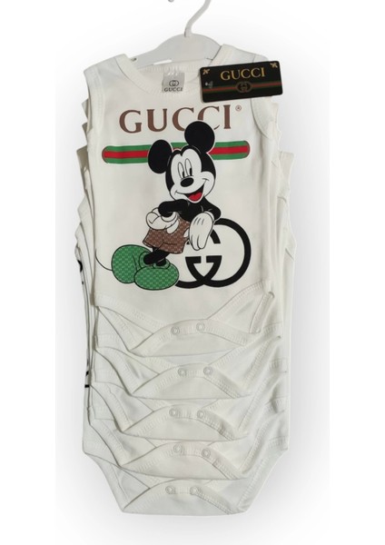 Baby Marka Cuccy Desen Çıtçıtlı Kolsuz Bady Kız 6-24 Ay