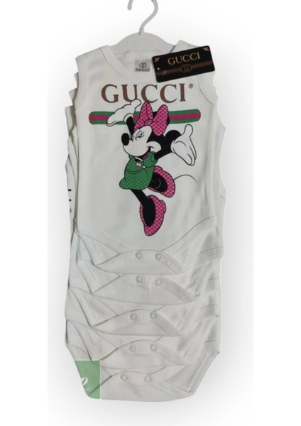 Baby Marka Cuccy Desen Çıtçıtlı Kolsuz Bady Kız 6-24 Ay